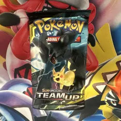 Pokemon Team Up Booster Pack - Sealed - Sun & Moon 10 Cards Pikachu & Zekrom Art - Image 1