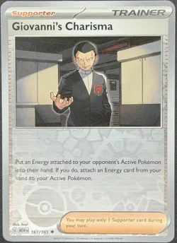 Pokemon - Giovanni's Charisma 161/165 Sv: Scarlet & Violet 151 Reverse Holo - NM - Image 1