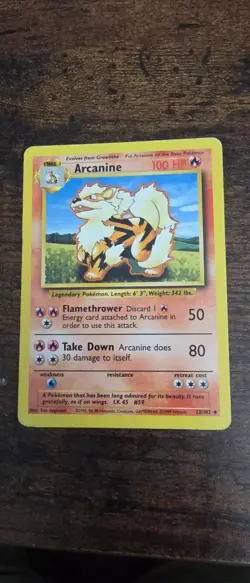 Arcanine 23/102 Uncommon Base Set Pokemon Lightly Played - Image 1