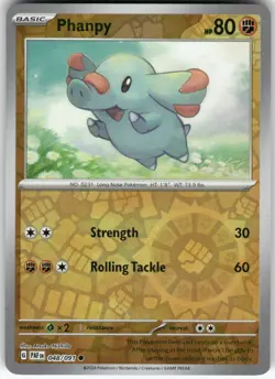 Phanpy 048/091 Common Paldean Fates Pokemon Reverse Holo Near Mint - Image 1
