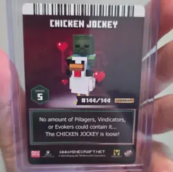 Minecraft Dungeons Arcade Chicken Jockey Legendary Pet Card Series 5 144/144 - Image 2