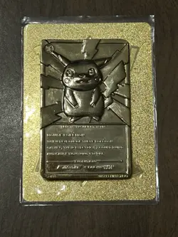 PIKACHU Pokemon 23K Gold Plated TCG 1999 Limited Edition No 25 +Bonus Mew Card - Image 4