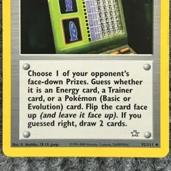 Vintage Pokemon Neo Genesis Card-Flip Game Trainer LP 92/111 - Image 4