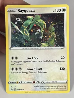 Rayquaza SWSH029 Black Star Promo Holo Pokemon Card LP - Image 1