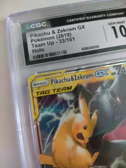 Pokemon TCG Pikachu & Zekrom GX Team Up Holo Card 33/181 CGC 10 Gem Mint English - Image 5