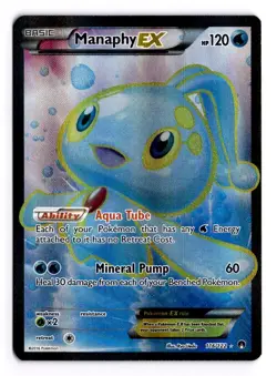Pokemon TCG Manaphy EX Full Art Holo Ultra Rare Card 116/122 XY Breakpoint D - Image 1