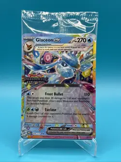 Pokemon TCG Prismatic Evolutions Glaceon ex 026/131 Stamped Promo Card NM Sealed - Image 1