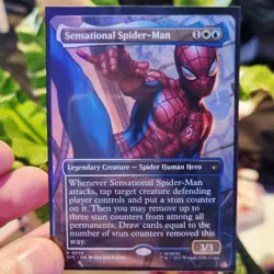 NM Borderless Sensational Spider-Man, MTG, Marvel's Spider-Man, Magic, 25 - Image 1