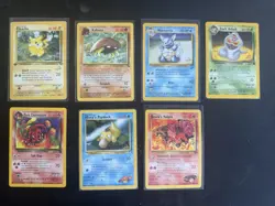 Complete Set W Stamp Pokemon Cards - Charmeleon Wartortle Pikachu Psyduck Arbok - Image 1