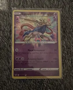 Pokemon TCG Zacian Card Vivid Voltage SWSH, Amazing Rare, 082/185 - Image 1