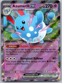 Pokemon TCG Azumarill ex Ascended Heroes 084/217 Holo Near Mint - Image 1