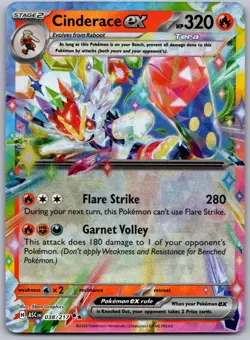 Pokemon TCG Cinderace ex Ascended Heroes 038/217 Holo Near Mint - Image 1
