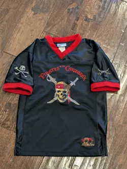 Disney Pirates of the Caribbean Captain Jack Sparrow Jersey Kids Youth YM 7/8 - Image 1