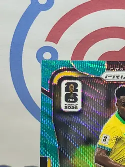 2026 Panini Prizm FIFA World Cup VINI JR. #88 Teal Prizm Wave /99 Brazil - Image 3