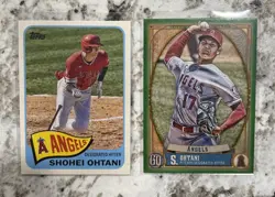2021 Topps Gypsy Queen Shohei Ohtani #47 Green parallel and topps T65-4 - Image 1