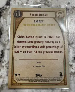 2021 Topps Gypsy Queen Shohei Ohtani #47 Green parallel and topps T65-4 - Image 4