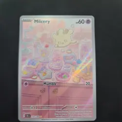 Pokemon TCG Milcery Stellar Crown Holo Rare Illustration Card 152/142 - Image 1