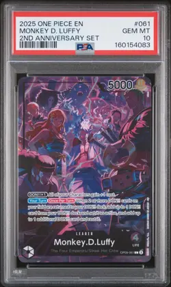2025 One Piece EN Monkey D Luffy 2nd Anniversary Exclusive Set #061 PSA 10 - Image 1