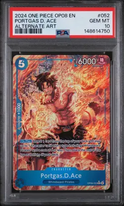 2024 One Piece Op08 Two Legends Portgas D. Ace #052 OP08-052 Alt PSA 10 - Image 1