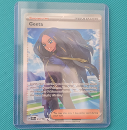 Pokemon TCG Geeta 218/197 SV03 Obsidian Flames Trainer Ultra Rare Holo Full Art - Image 1