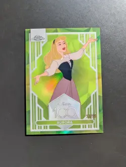 2023 Topps Chrome Disney 100 Aurora #3 Green Refractor /99 Sleeping Beauty - Image 1