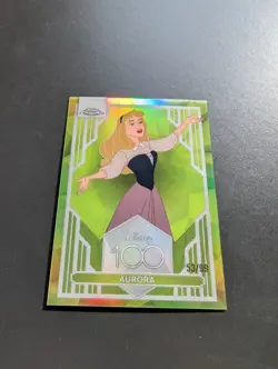 2023 Topps Chrome Disney 100 Aurora #3 Green Refractor /99 Sleeping Beauty - Image 2