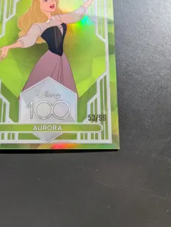 2023 Topps Chrome Disney 100 Aurora #3 Green Refractor /99 Sleeping Beauty - Image 3