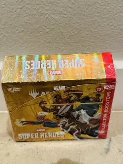Marvel Super Heroes Collector Booster Box MTG Sealed Magic The Gathering in hand - Image 2