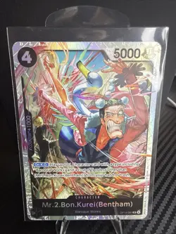 Mr.2.Bon.Kurei Bentham Foil OP14-091 The Azure Sea's Seven One Piece - Image 1