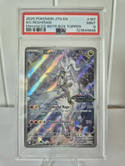 PSA 9 2025 N'S RESHIRAM POKEMON JOURNEY TOGETHER ENHANCED BSTER BOX TOPPER - Image 1