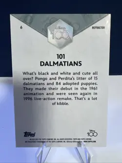 Topps 2023 Chrome Disney 101 Dalmatians Refractor Card #6 - Image 2