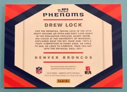 2019 Panini Donruss Optic #RP3 Drew Lock Horizontal Rookie Phenoms Holo Patch RC - Image 2