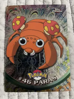 Pokemon 2000 Topps Chrome Pokemon Series 1 #46 Paras Red Logo Pokemon T.V. NM - Image 1