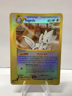 Light Play/Moderate P Togetic 39/147 Aquapolis Reverse Holo Rare Pokemon - Image 1