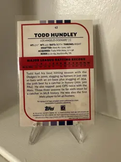 2021 Topps Archives Snapshots Todd Hundley #43 On Card Auto Dodgers - Image 2