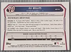 2025 Bowman Draft - Chrome Eli Willits #BDC-1 1st Bowman Card - Image 4