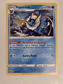Vaporeon 030/185 Pokemon TCG SWSH: Vivid Voltage Cosmos Holo NM - Image 1