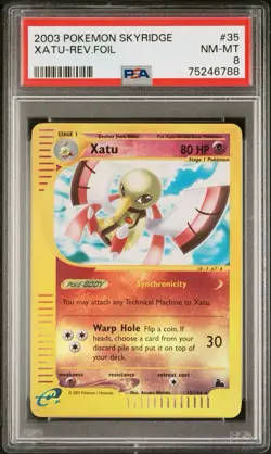 Pokemon Card Xatu 35/144 Reverse Holo Skyridge PSA 8 NM - Image 1