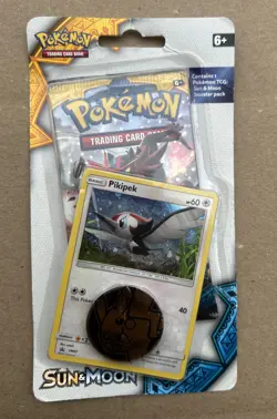 Pokemon Sun & Moon Pikipek Blister Pack with Pikachu Coin NEW SEALED 820650801976 - Image 1