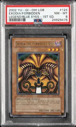 YU-GI-OH LOB-LEGEND OF BLUE EYES 1ST EDITION #124 EXODIA THE FORBIDDEN ONE PSA 8 - Image 1