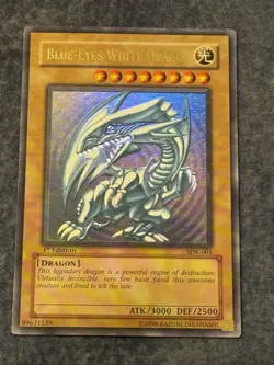 Yugioh Blue-Eyes White Dragon 1st Edition Starter Deck Kaiba Sdk-001 LP - Image 1
