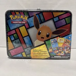 Pokemon 2021 Eevee Evolutions TCG Promotional Treasure Chest Lunchbox Tin 🔥⚡💧 - Image 1