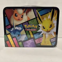 Pokemon 2021 Eevee Evolutions TCG Promotional Treasure Chest Lunchbox Tin 🔥⚡💧 - Image 3