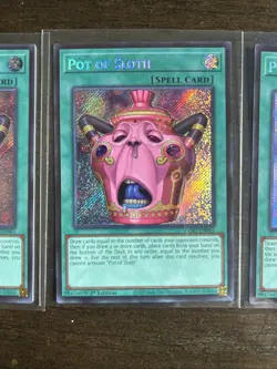 CORI-EN061 Pot of Sloth x3 Secret Rare 1st Ed YuGiOh Playset Chaos Origins - Image 3