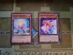 YUGIOH MAJESTIC DRAGON LC5D + CONVERGING WILLS DRAGON MP22 COMMON 1ST ED NM - Image 1