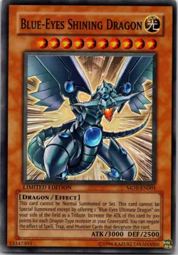 Blue-Eyes Shining Dragon MOV-EN001 Yu-Gi-Oh Limited LP - Image 1