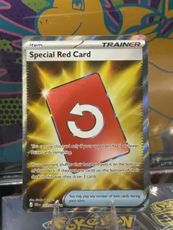 Special Red Card 113/086 Full Art Ultra Rare Chaos Rising Pokemon TCG Card NM - Image 1
