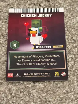 Minecraft Dungeons Arcade Series 5 Legendary Chicken Jockey Pet Card 144/144 - Image 2