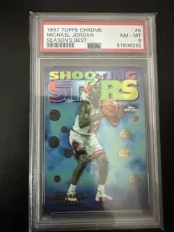 1997-98 Topps Chrome Season's Best Shooting Stars Michael Jordan #6 PSA 8 - Image 1