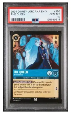 DISNEY EVIL QUEEN MIRROR SEEKER #156 LORCANA 2024 PSA 10 POP 2 SNOW WHITE - Image 1